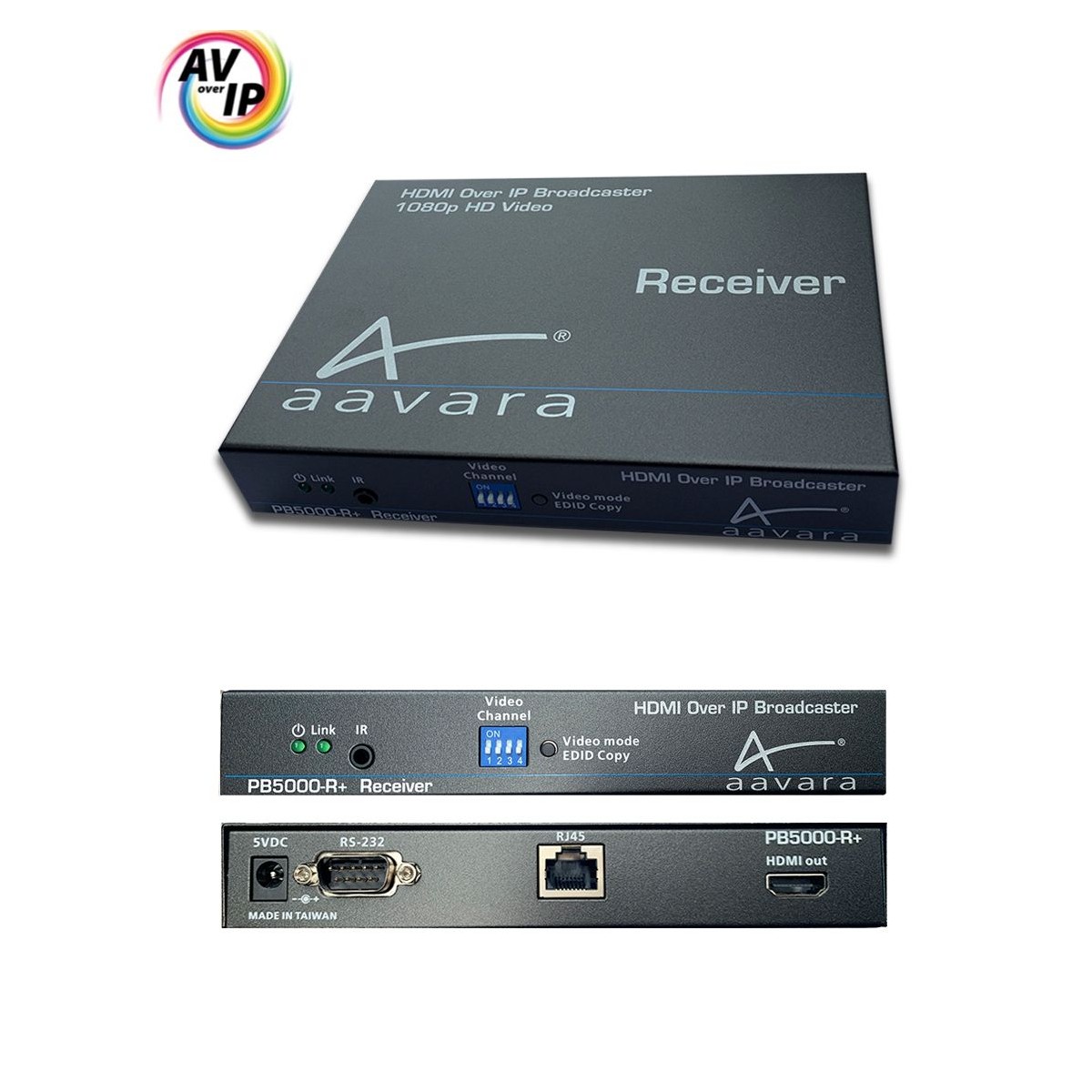 Aavara PB5000-R+E HDMI over IP with RS-232 Control Pass-Thru
