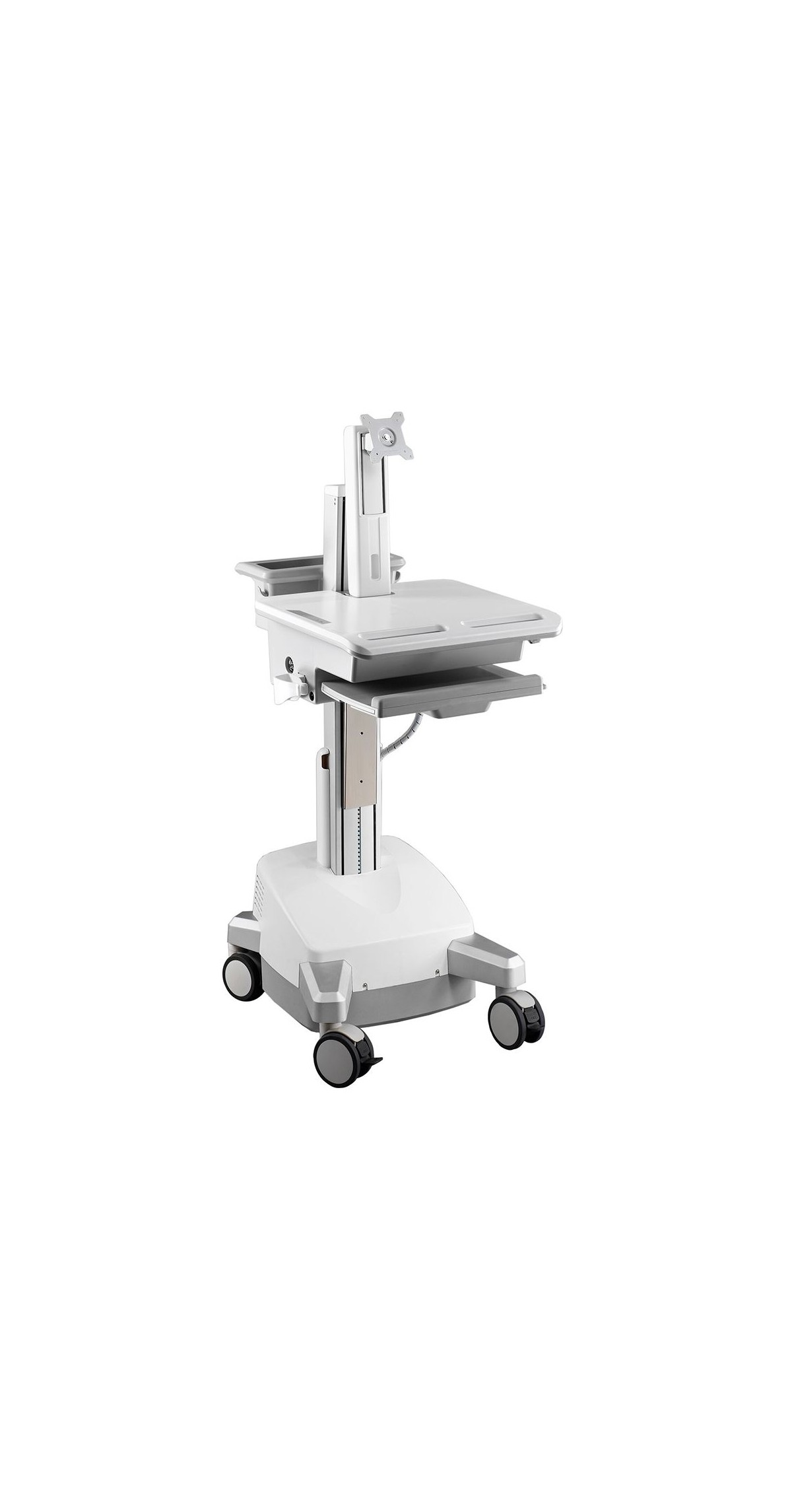 Aavara CEH01 Powered Mobile Medical Cart with e-LIFT - Single Monitor with height adjustment Type
