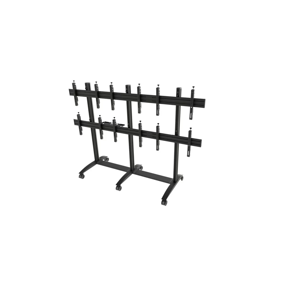 Edbak VWTA3247-L Mobile Video Wall Trolley, Modular 3×2 for 42″-49″ Screens, landscape