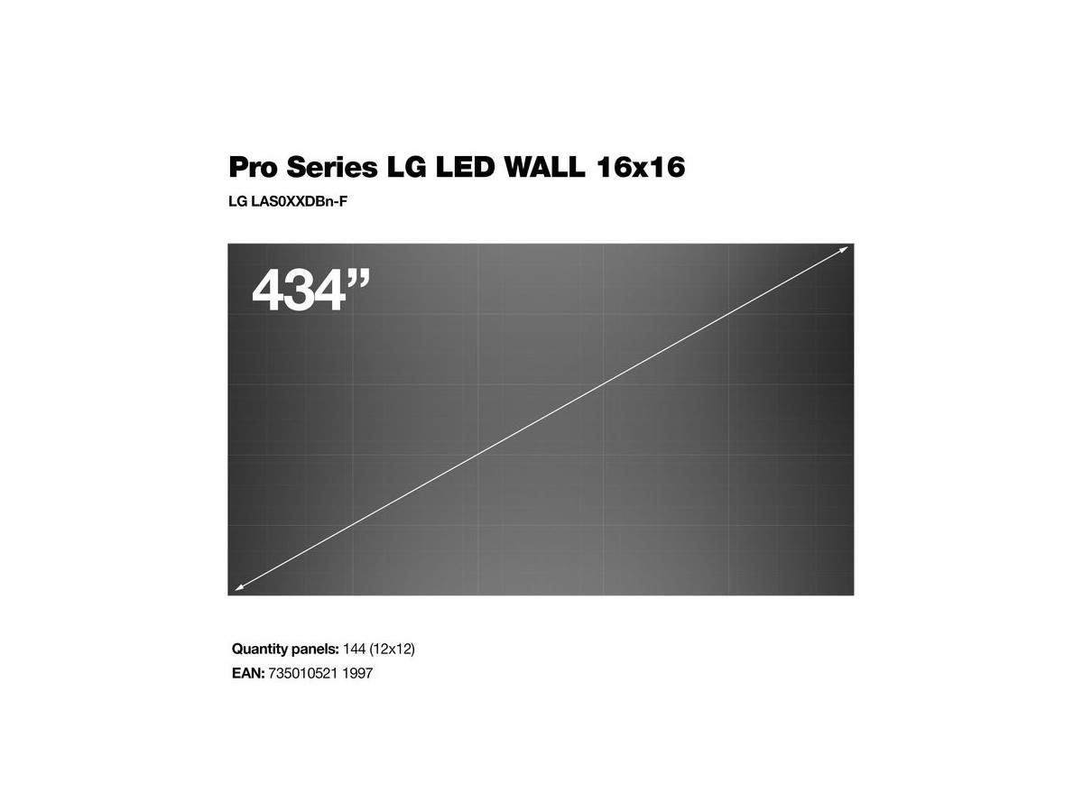 Multibrackets 7350105211997 Pro Series LG LED WALL 16X16, 434