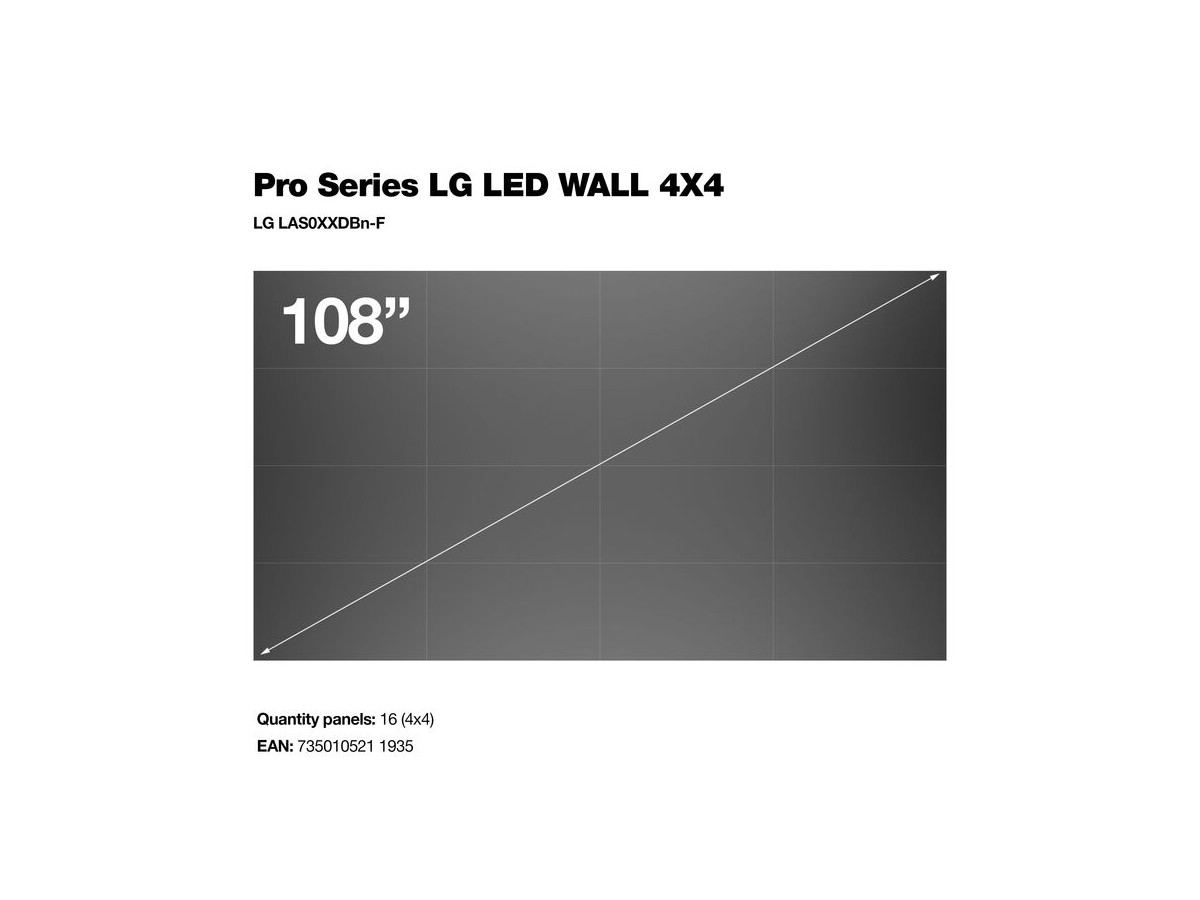 Multibrackets 7350105211935 Pro Series LG LED WALL 4X4, 108