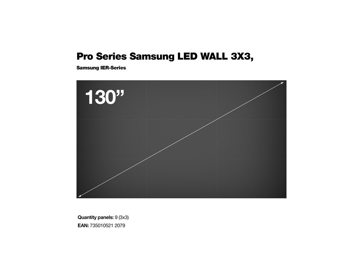Multibrackets 7350105212079 Pro Series Samsung LED WALL 3X3, Samsung IER-Series