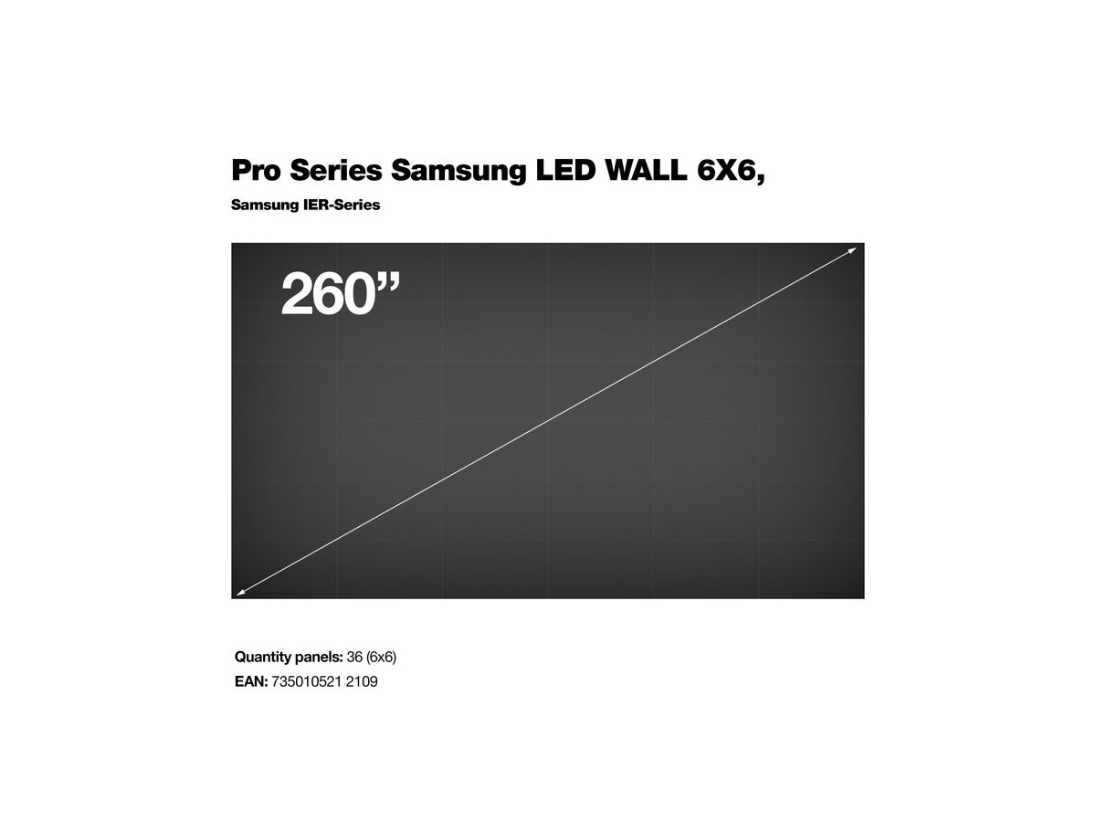 Multibrackets 7350105212109 Pro Series Samsung LED WALL 6X6, Samsung IER-Series