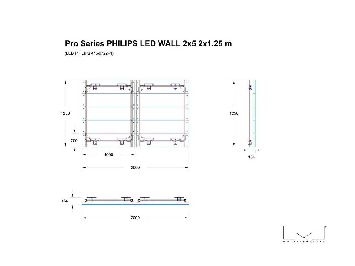 Multibrackets 7350105213342 Pro Series Philips LED WALL 2X5