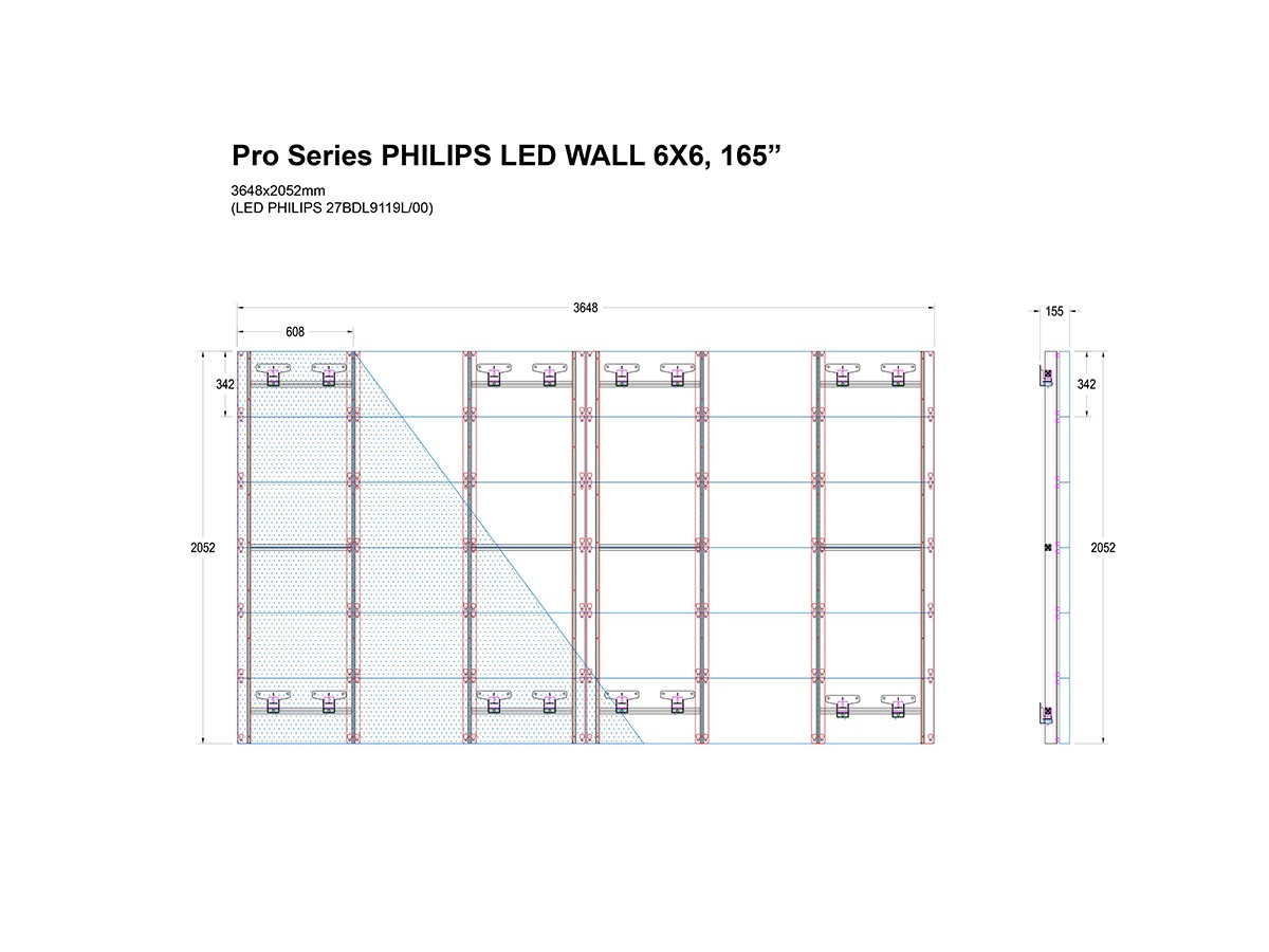 Multibrackets 7350105213038 Pro Series Philips LED WALL 6X6, 165”