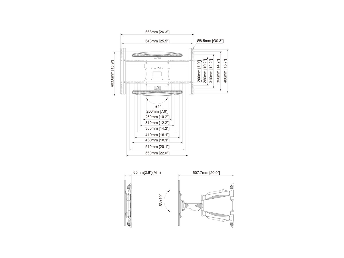 Multibrackets 7350105212307 M VESA Flexarm Full Motion Single Portrait 400x600