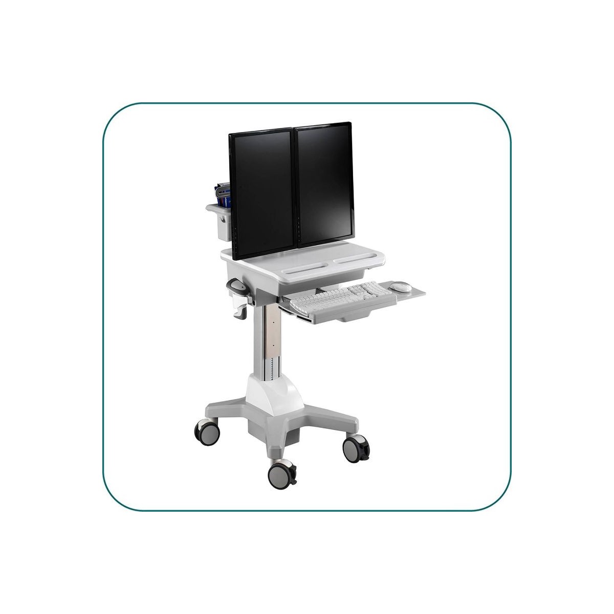 Aavara CND01 Mobile Medical Cart - Dual Monitor type