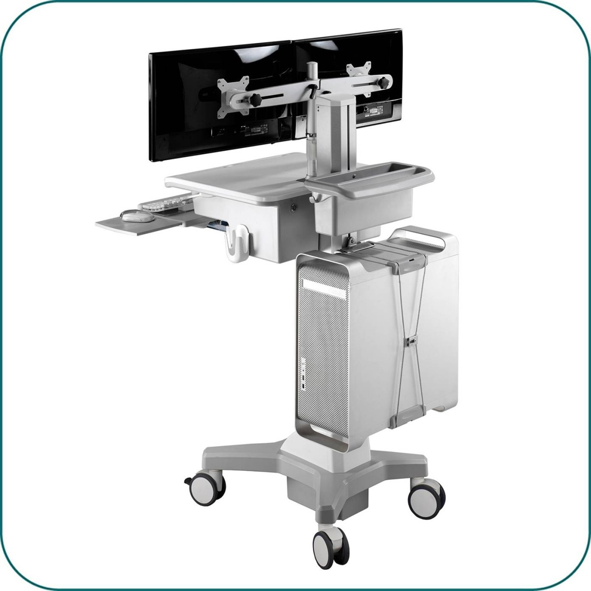 Aavara CND01 Mobile Medical Cart - Dual Monitor type